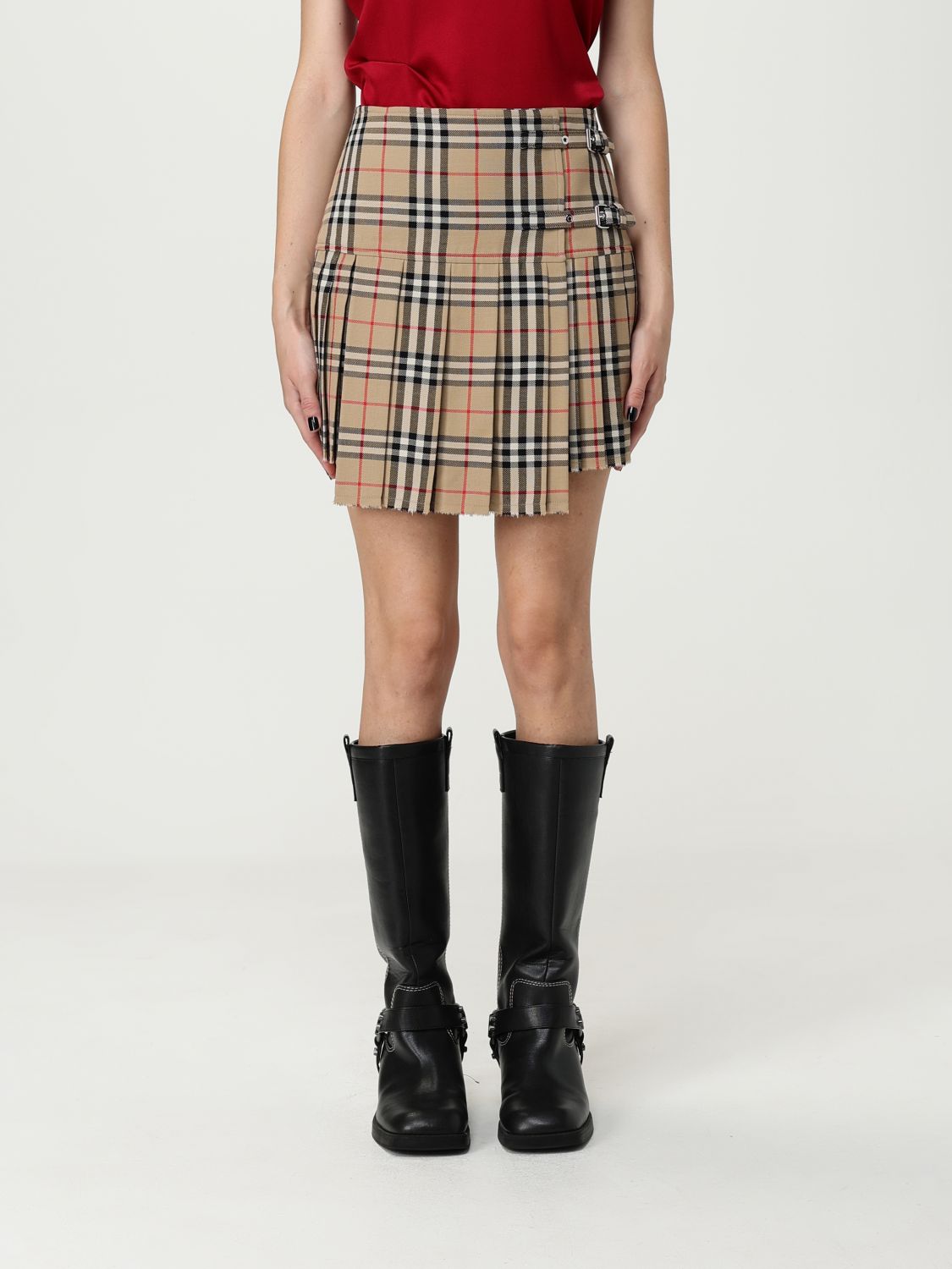 Burberry Vintage Check Wool Kilt In Multi