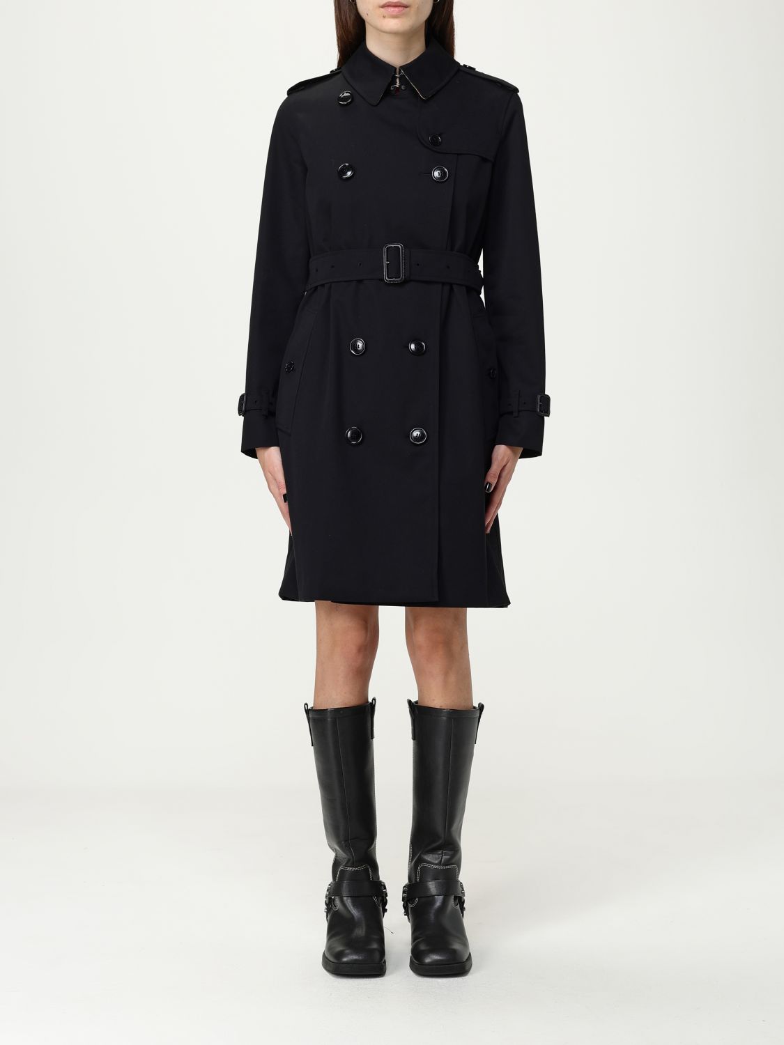 Burberry Coat  Woman Color Black In Black