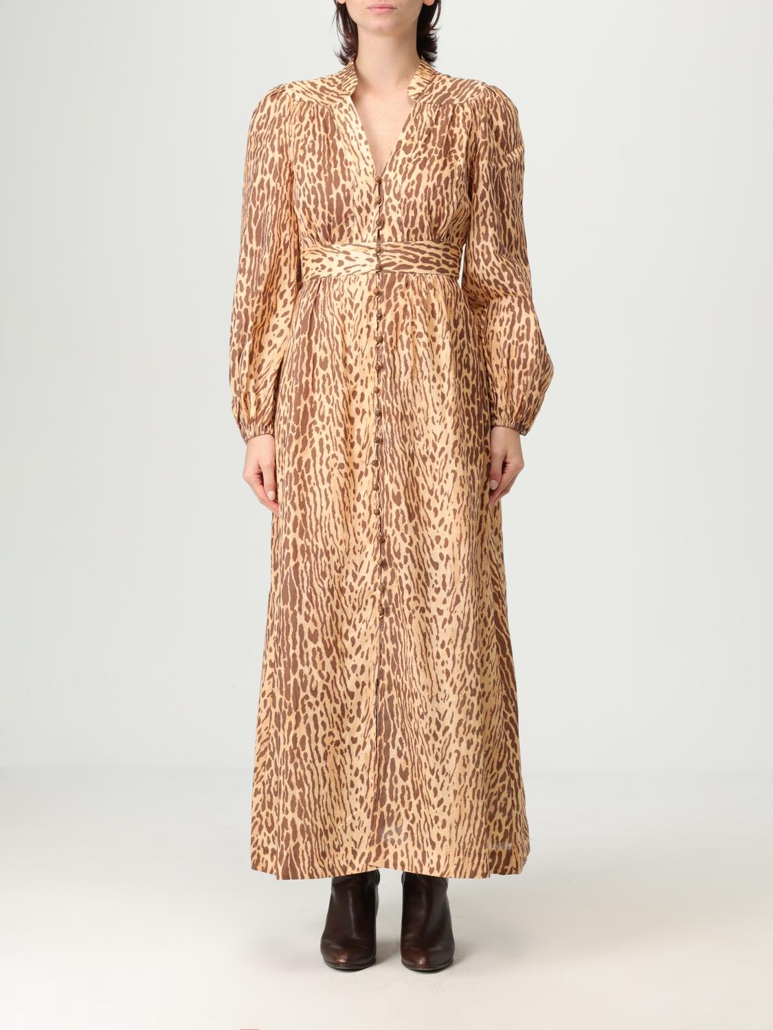 Zimmermann Cascadian Linen Midi Dress In Brown