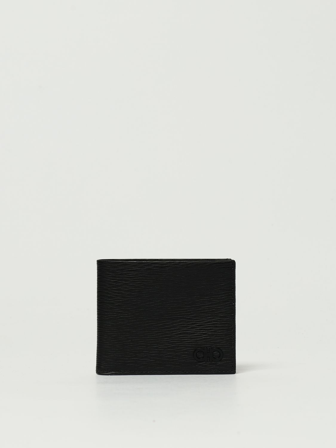 Ferragamo Black Gancini Coin Pocket Wallet In Black