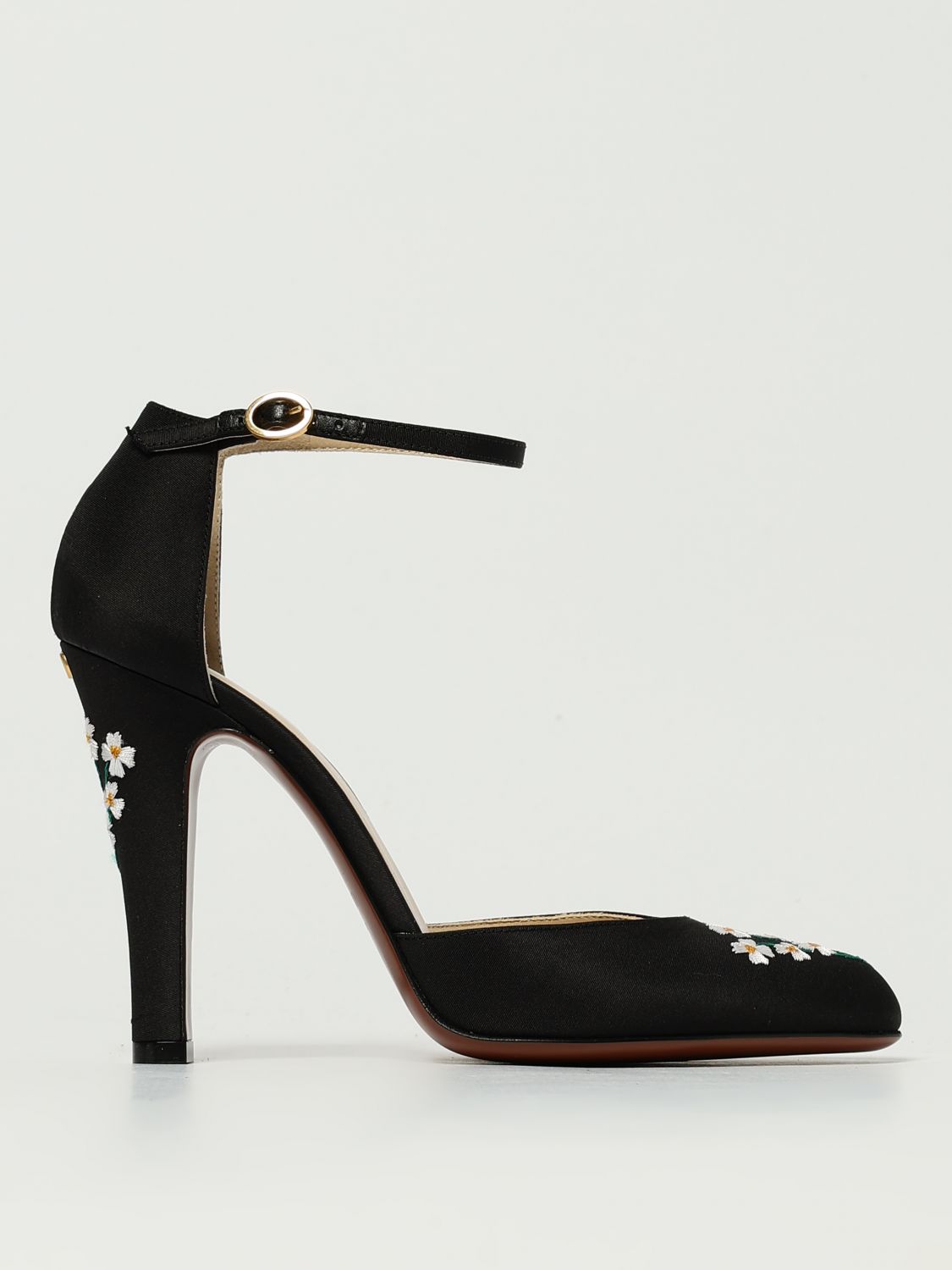 Valentino Fabric Dolly Pumps Embroidered Detail In Black