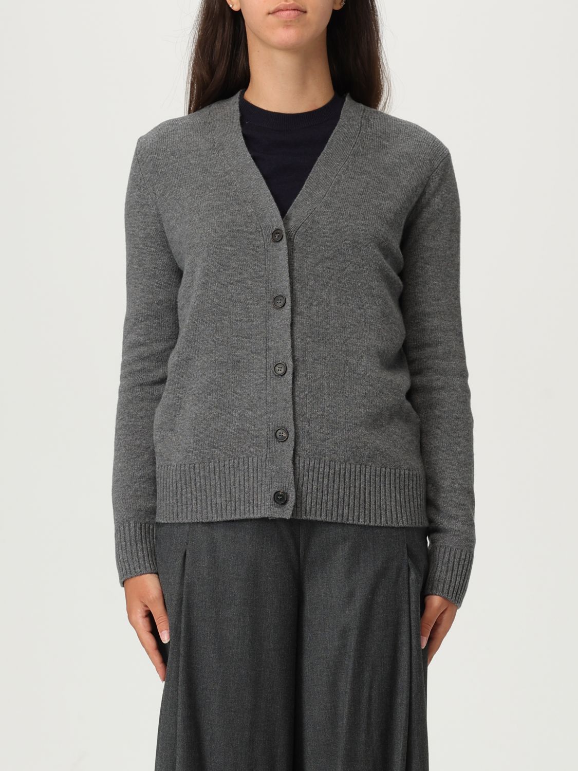 Max Mara Cardigan Woman Grey In Gray