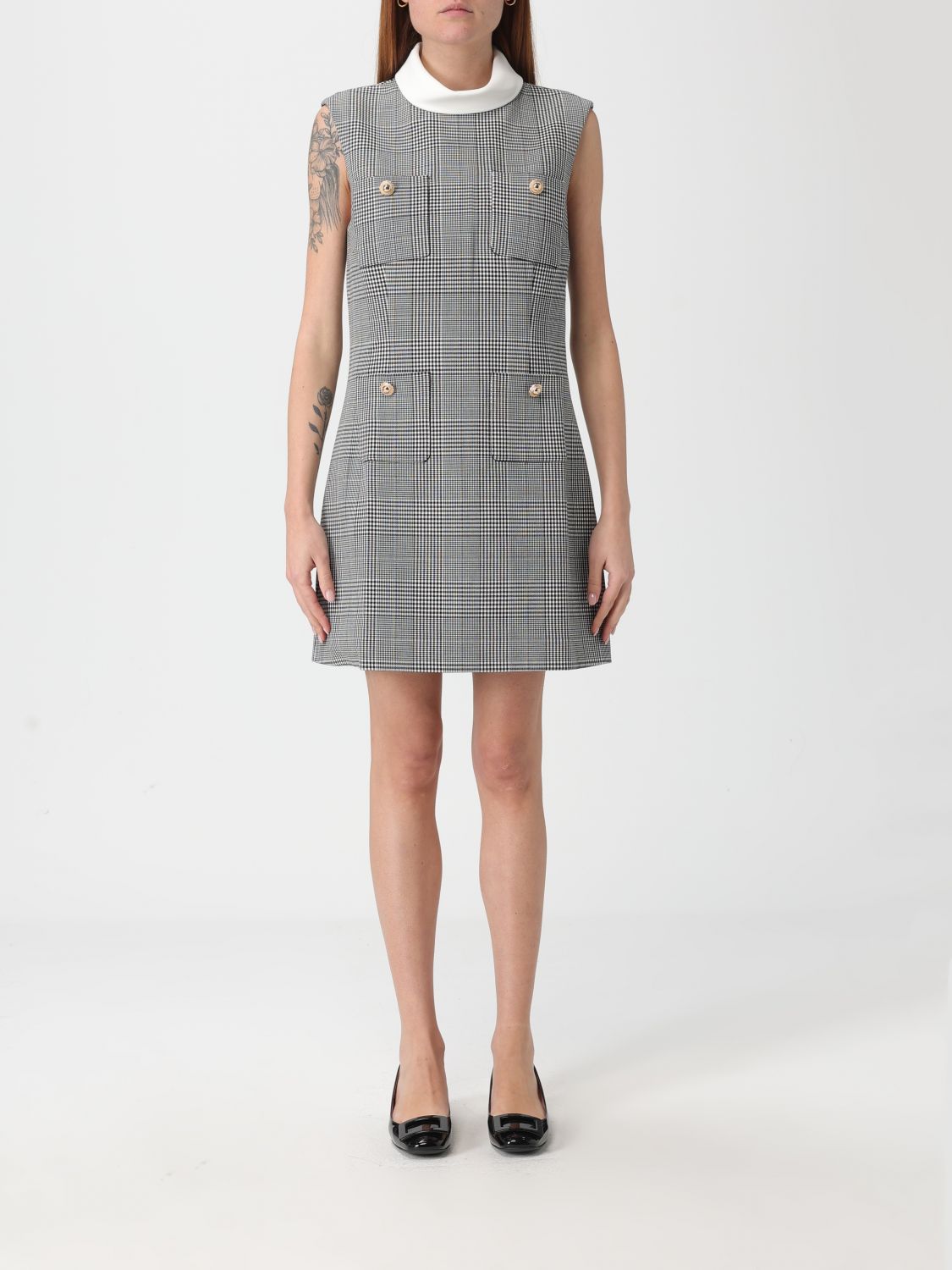 Self-portrait Dress  Woman Color Grey In Gray