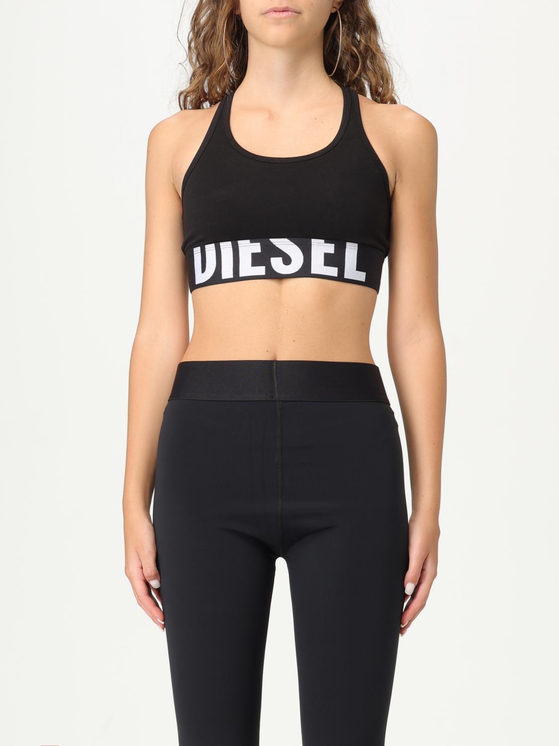 Diesel Allison-d-pop Logo-embellish Sports Bra In Black