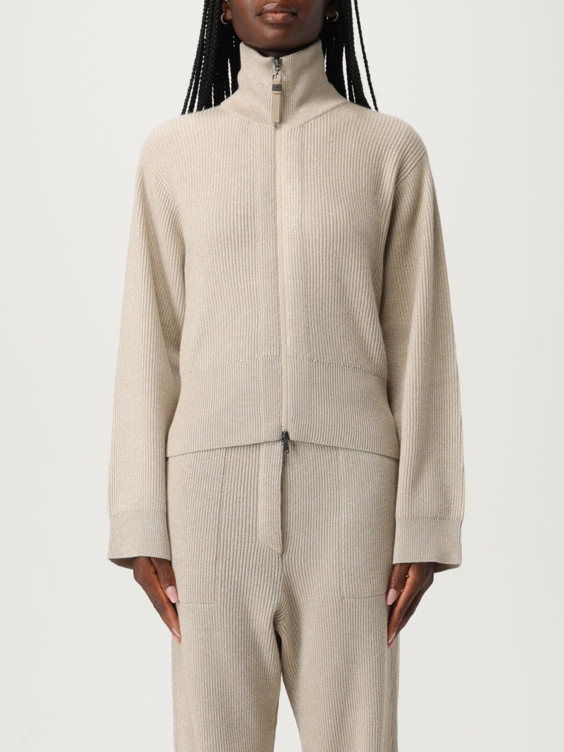 Brunello Cucinelli Cardigan  Woman Color Beige In Neutral
