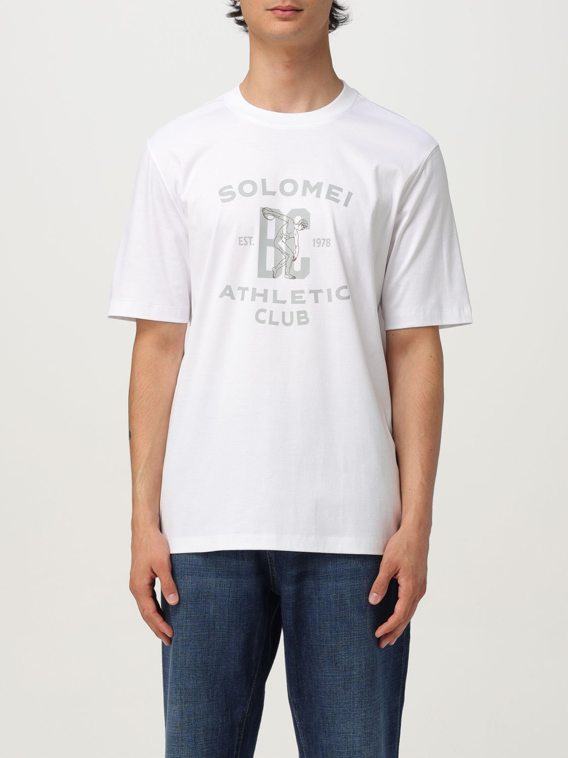 Brunello Cucinelli Crew Neck Graphic Print Short Sleeves T-shirt In White