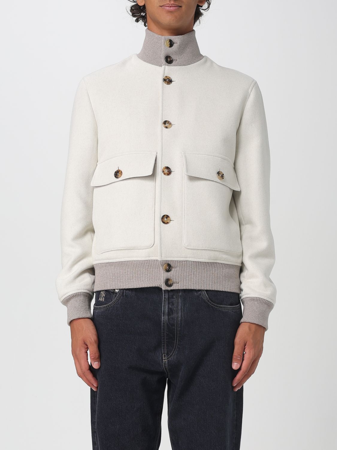 Brunello Cucinelli Wool Jacket In White