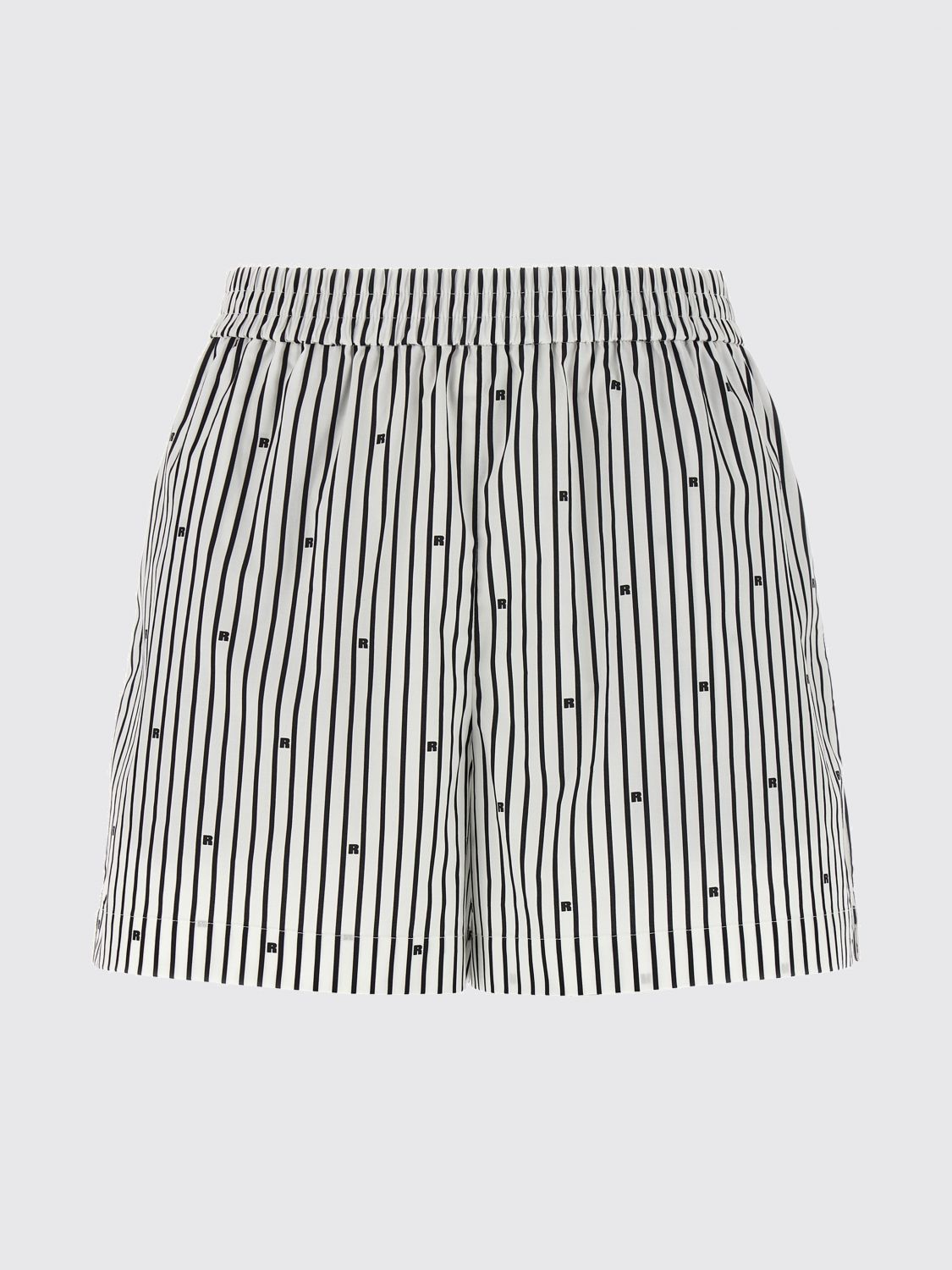Rotate Birger Christensen Waistband Striped Logo Shorts Side Pockets In Animal Print