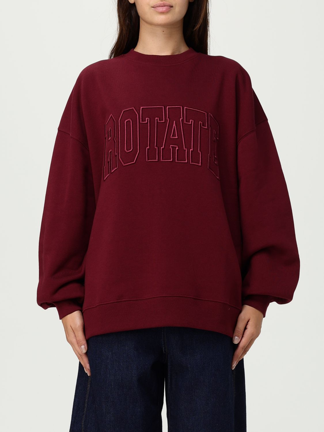 Rotate Birger Christensen Heavy Bordeaux Sweatshirt In Burgundy