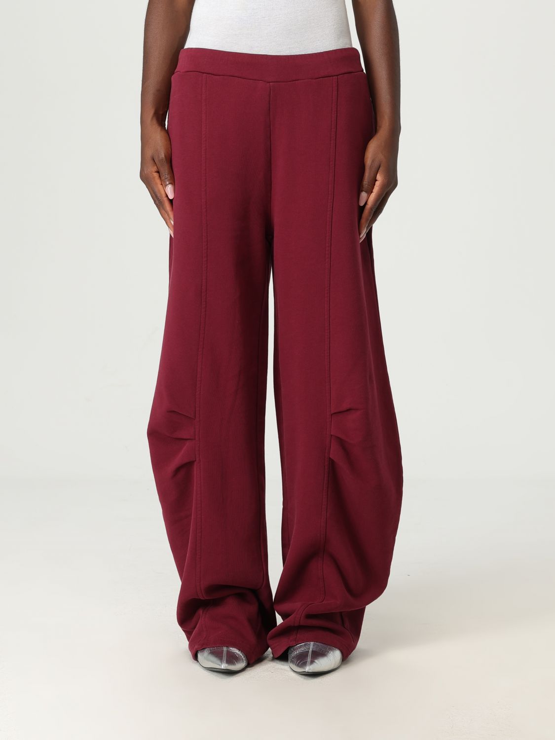 Rotate Birger Christensen Pants Rotate Woman Color Burgundy In Burgundy