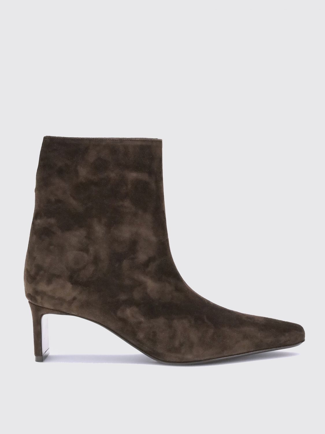Khaite Brown Ona Ankle Boots In Black