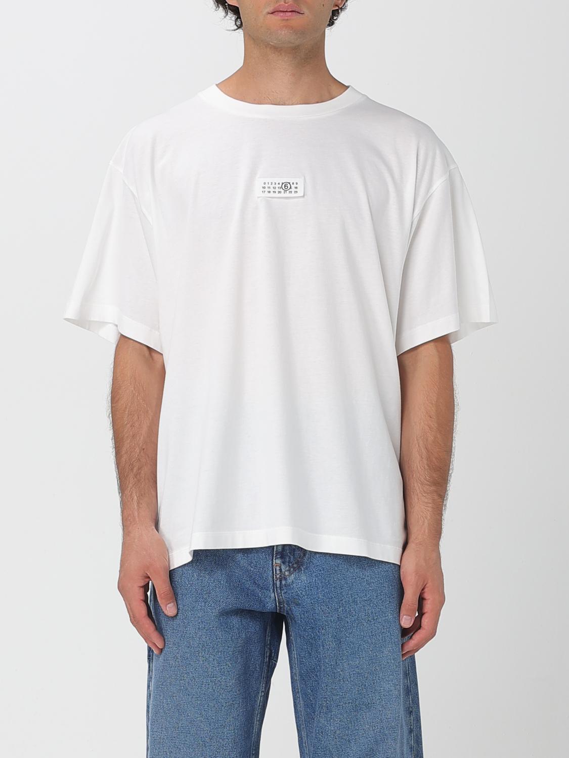Mm6 Maison Margiela Cotton Crew-neck T-shirt With Numeric Signature Patch In White