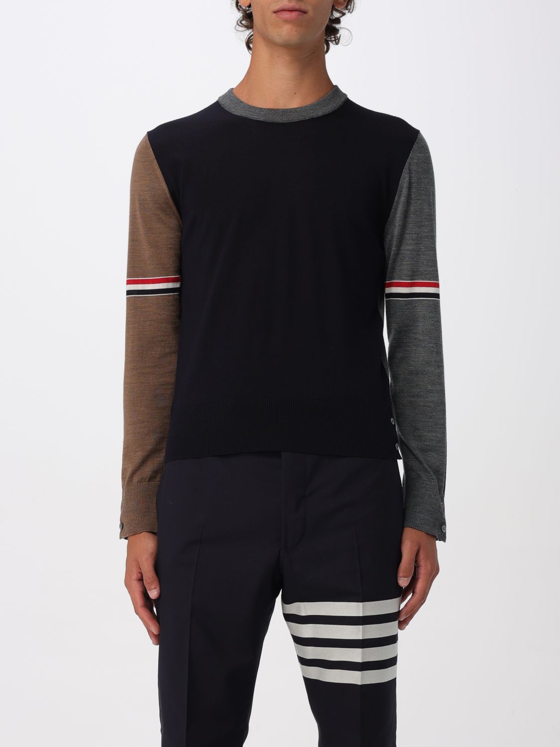 Thom Browne Virgin Wool Sweater In Blue