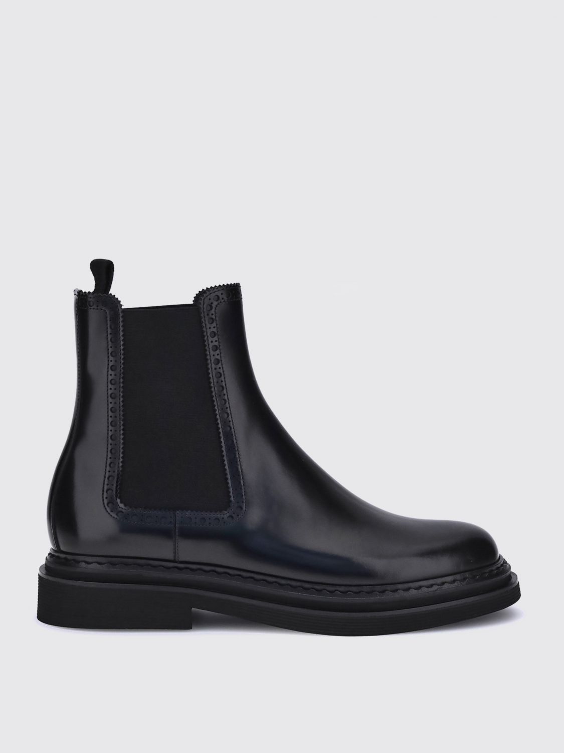 Dolce & Gabbana Brushed Leather Chelsea Boots In Black