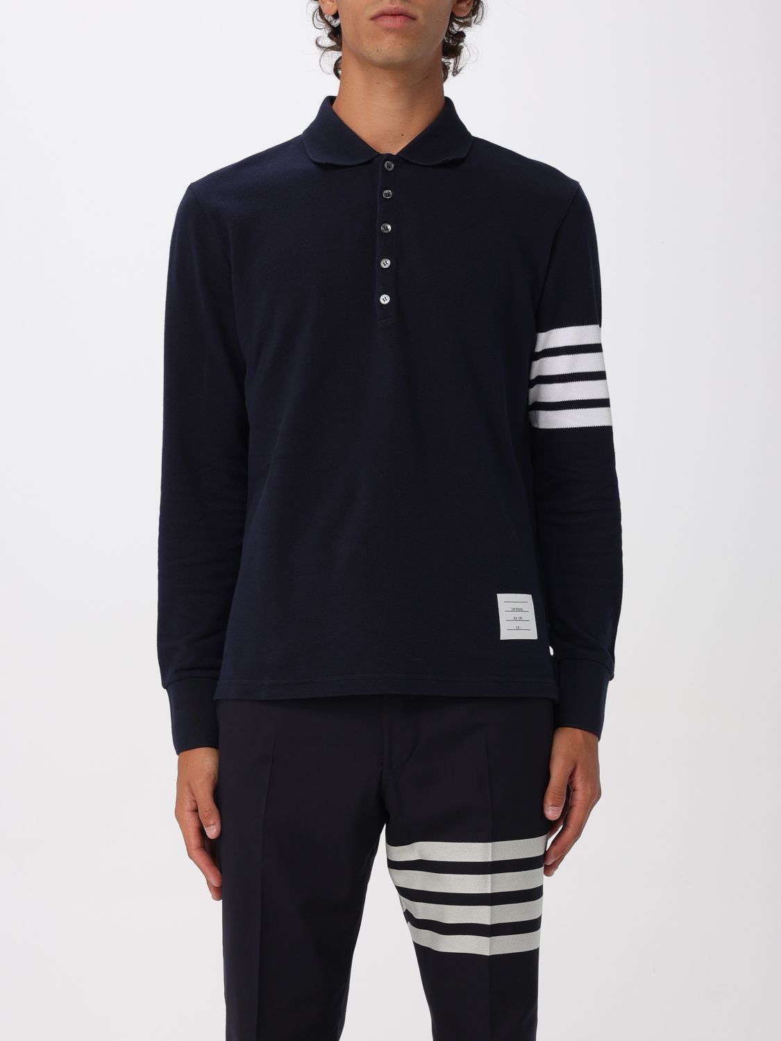 Thom Browne 4-bar Stripe 2003-print Polo Shirt In Blue