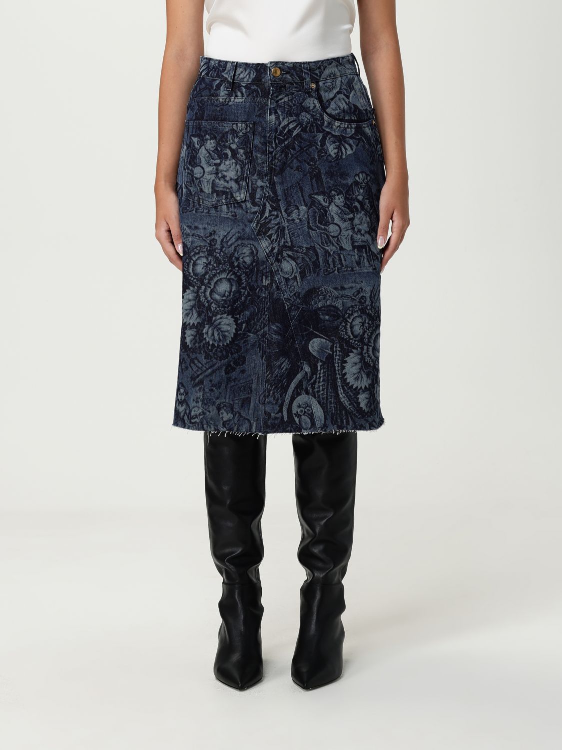 Tory Burch Skirt Woman Color Multicolor In Blue