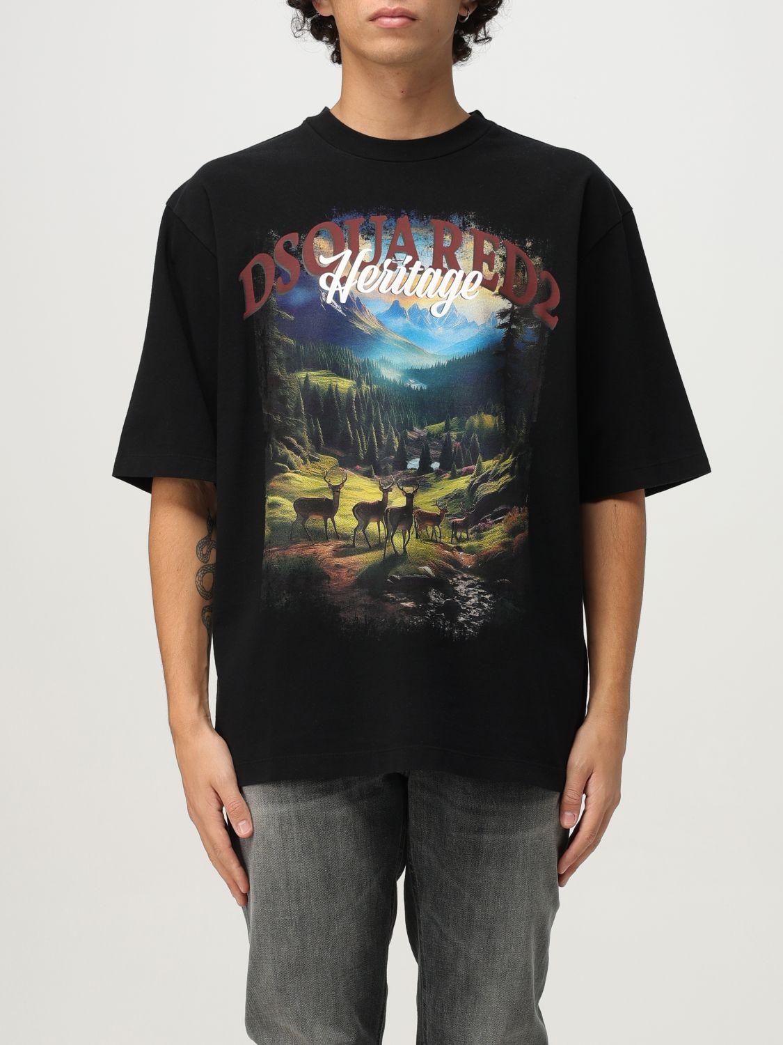 Dsquared2 Short Sleeve T-shirt In Black