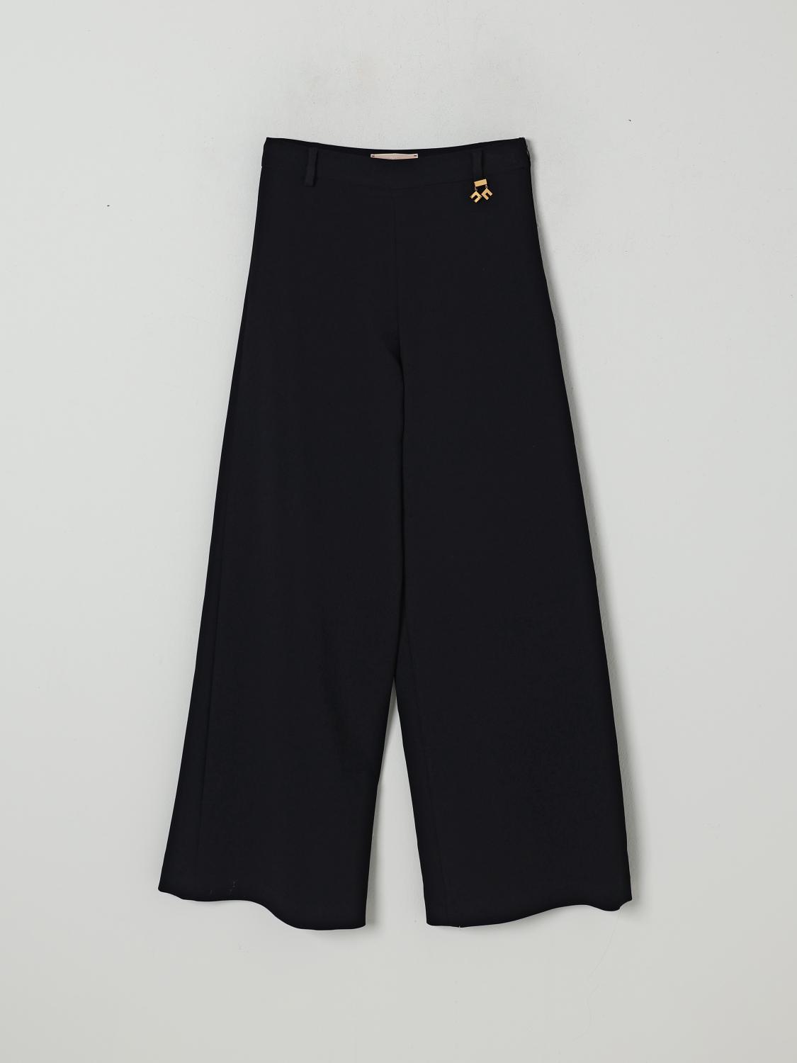 Elisabetta Franchi La Mia Bambina Logo-detail Trousers In Black