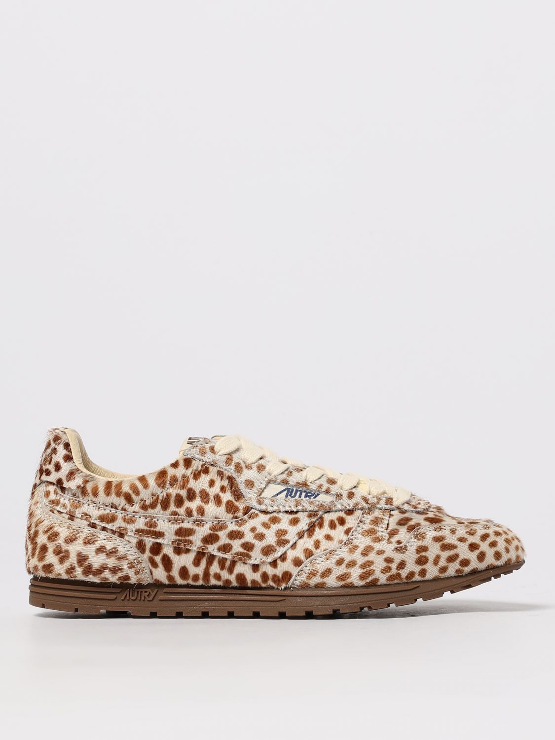 Autry Windspin Sneakers In Animalier Pony Skin In Brown