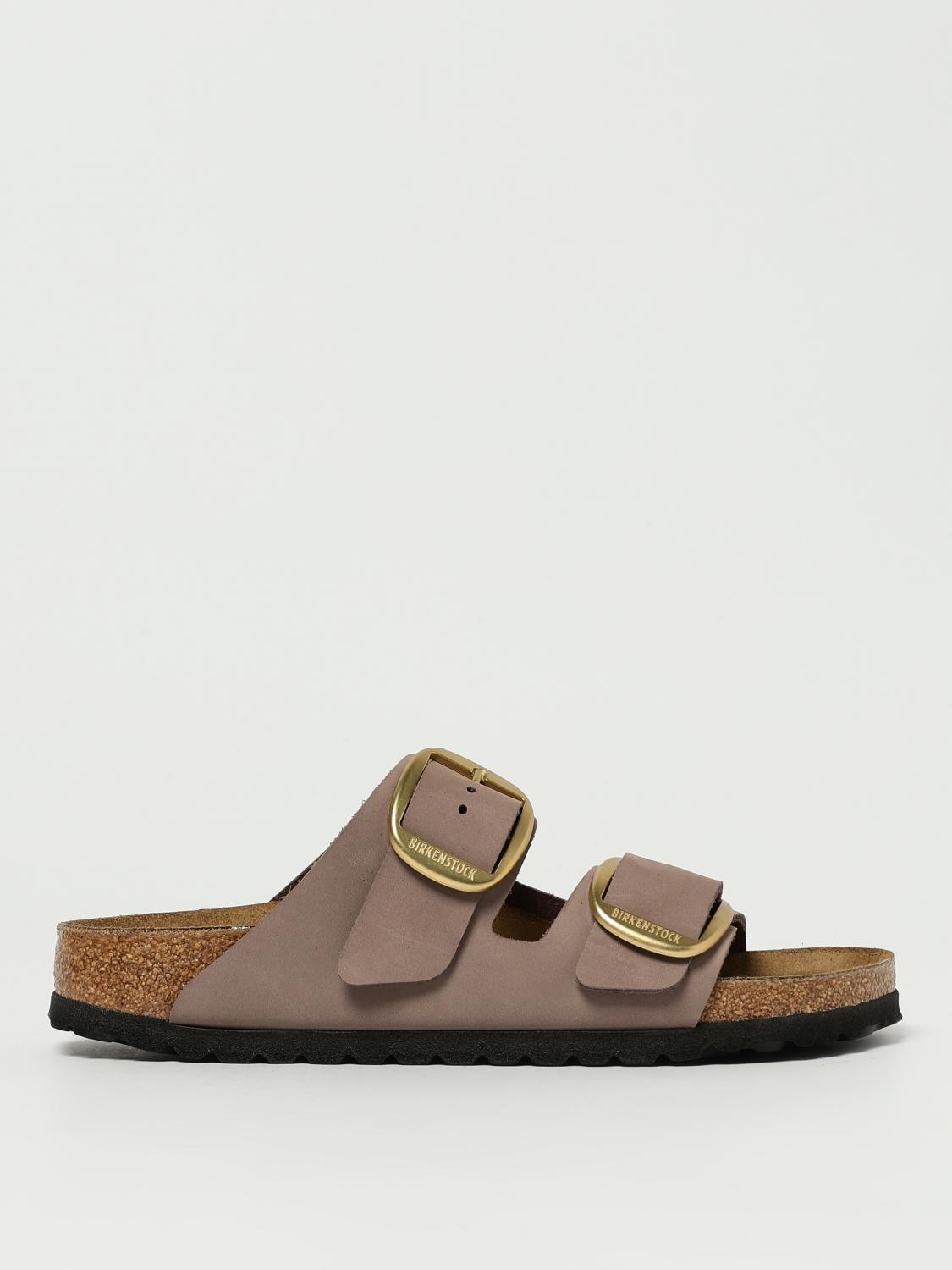 Birkenstock Sandals Round Open Textured Sole Lateral Maxi Buckles In Purple