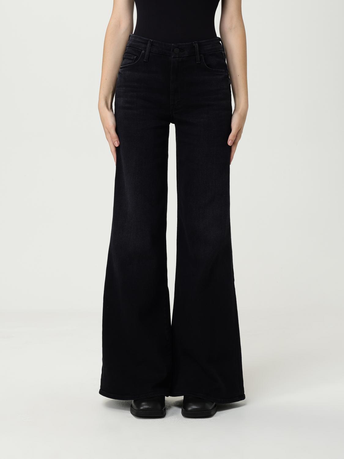 Mother The Hustler Roller Sneak Denim Jeans In Black