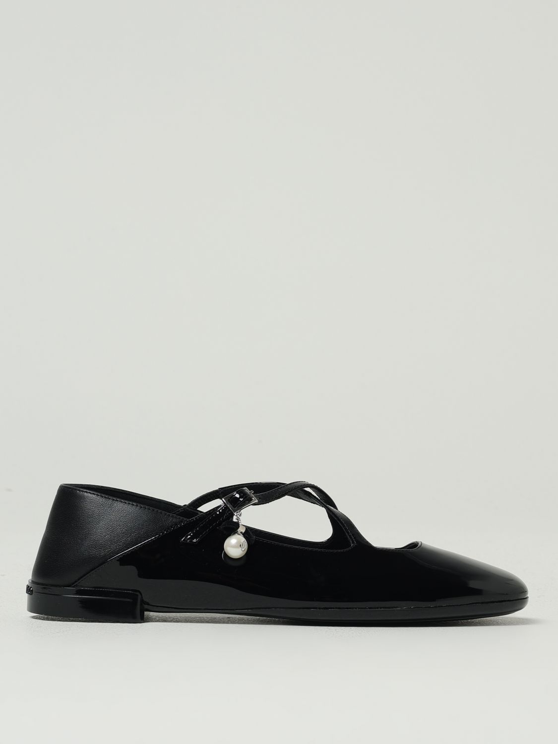 Jimmy Choo Eleri Patent Ballerina Flat In Black