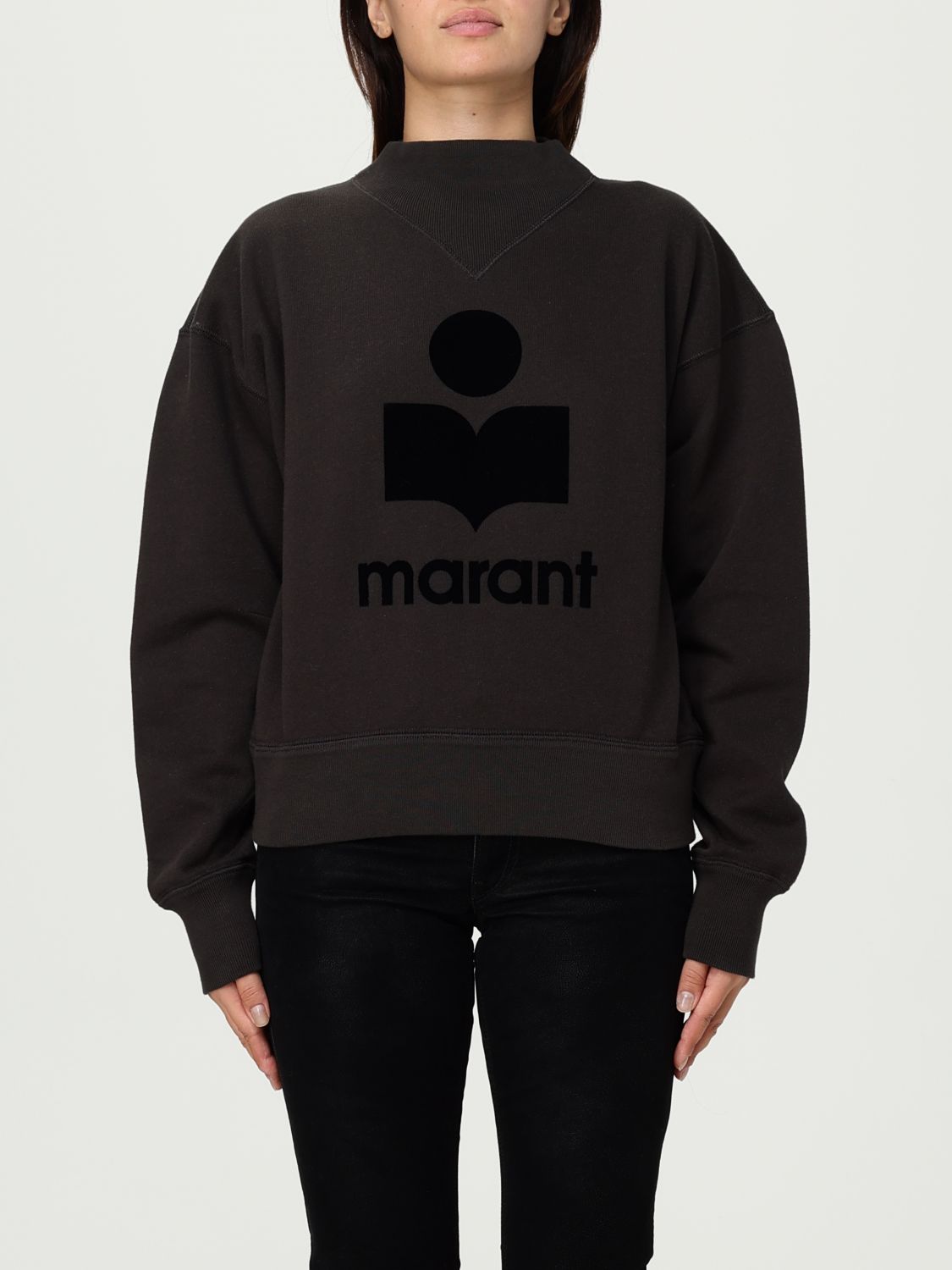 Isabel Marant Étoile Isabel Marant Etoile Moby Sweatshirt With Flocked Logo In Black