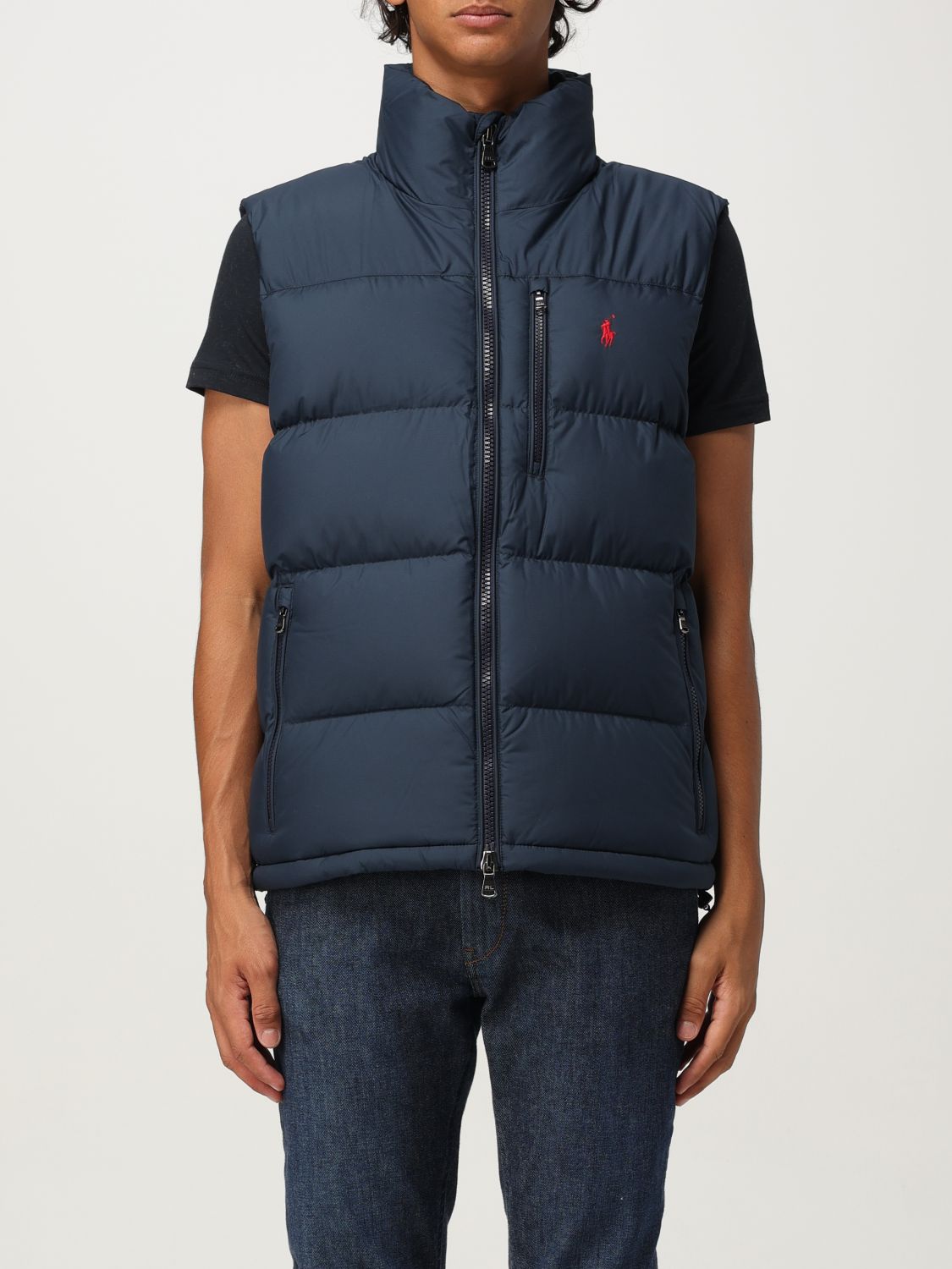 Polo Ralph Lauren Mens Annual Core Padded Regular-fit Recycled-polyester-down Gilet Polo Black In Blue