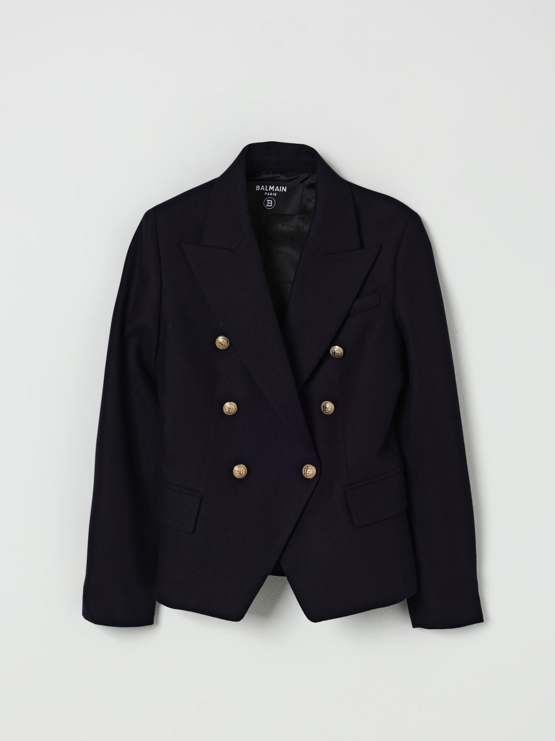 Balmain Black Viscose Blazer In Black