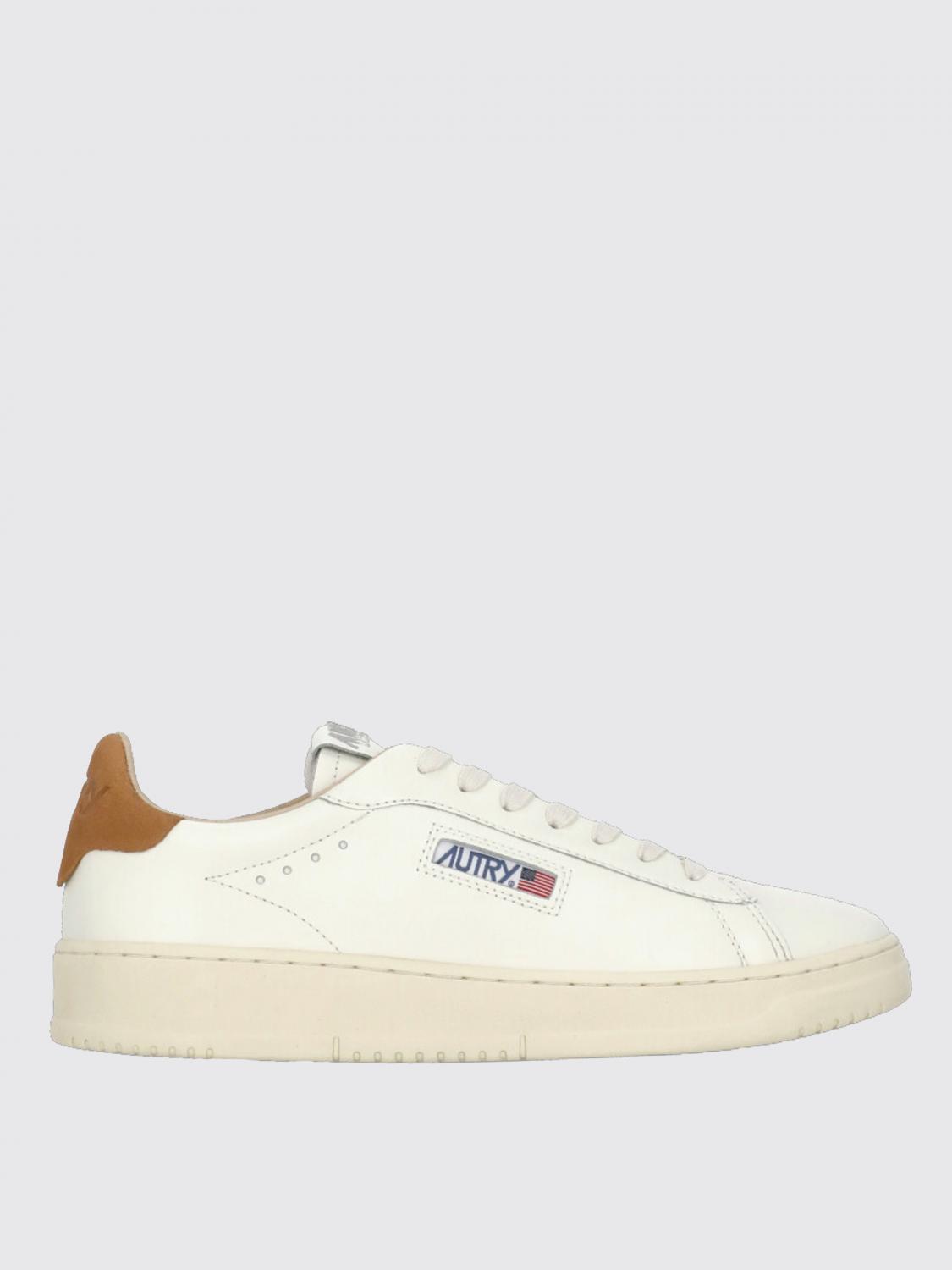 Autry Dallas Low Marshmallow Leather And Brown Sugar Sneakers In Multi