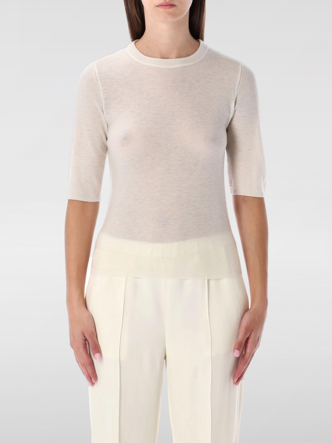Fabiana Filippi Short Sleeve Knit Sweater In White