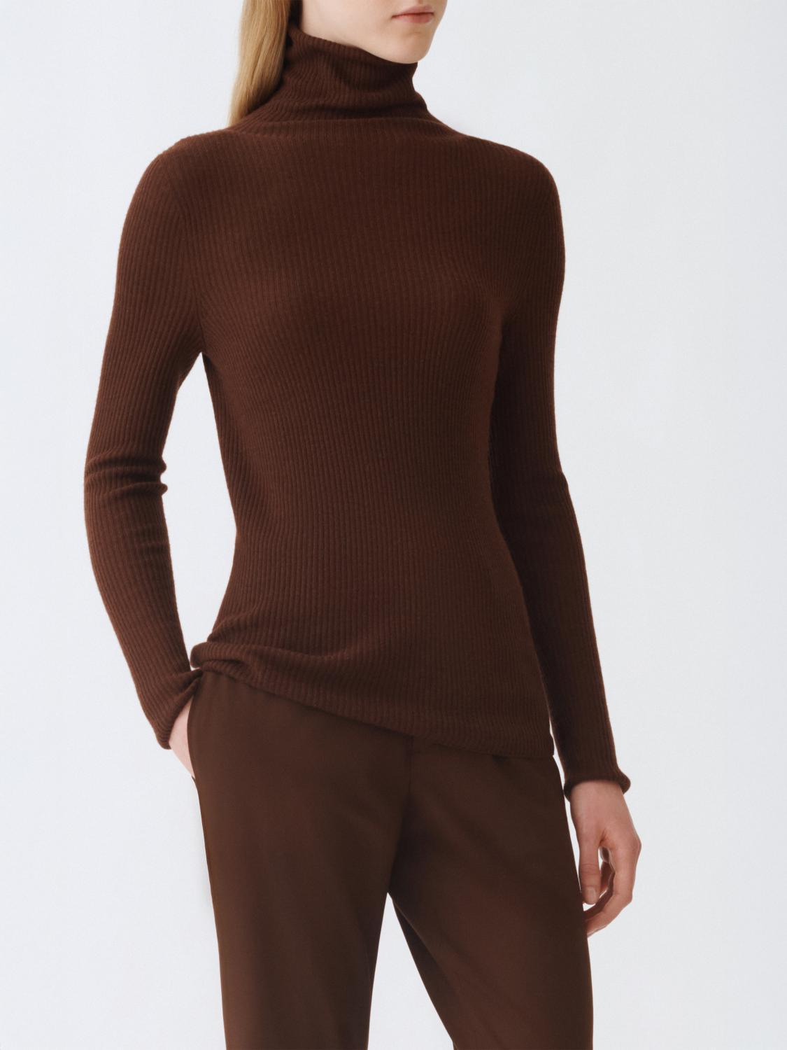 Fabiana Filippi Roll-neck Ribbed Jumper In Brown