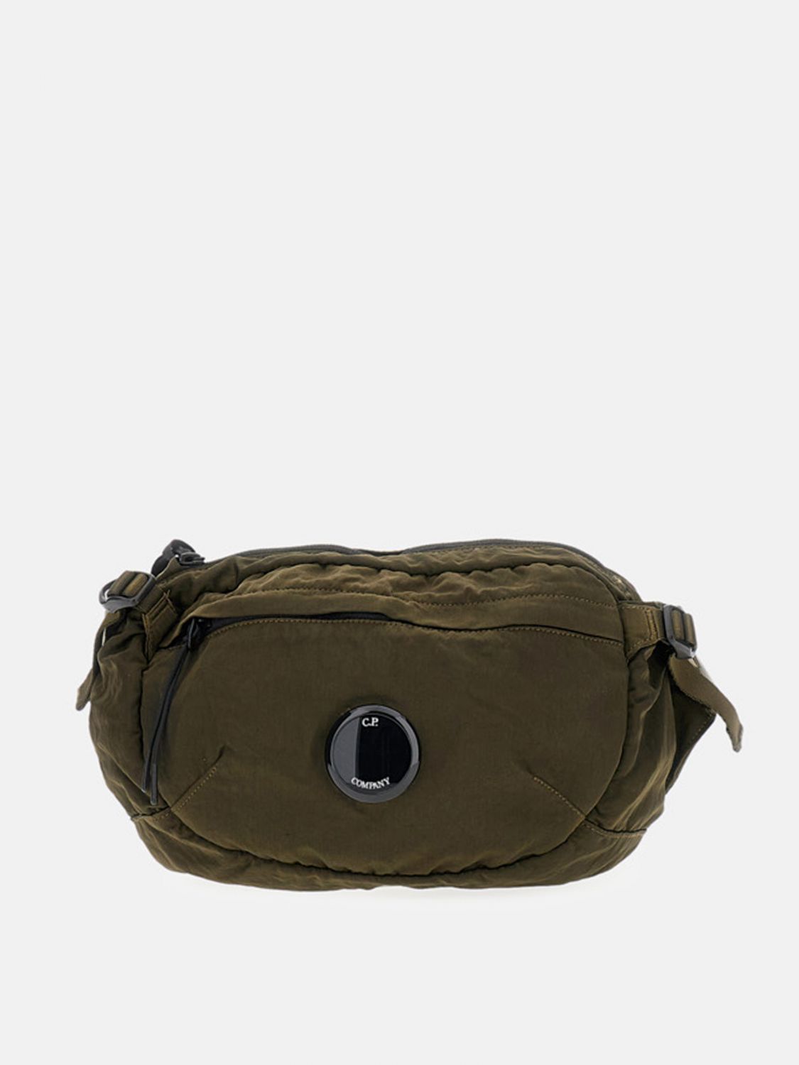 C.p. Company Functional Nylon Belt Bag With Prominent Logo In Green