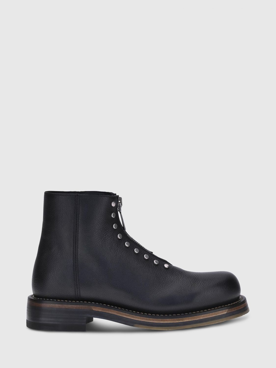 Alexander Mcqueen Maker Zip Ankle Boots In Grained Leather In Black