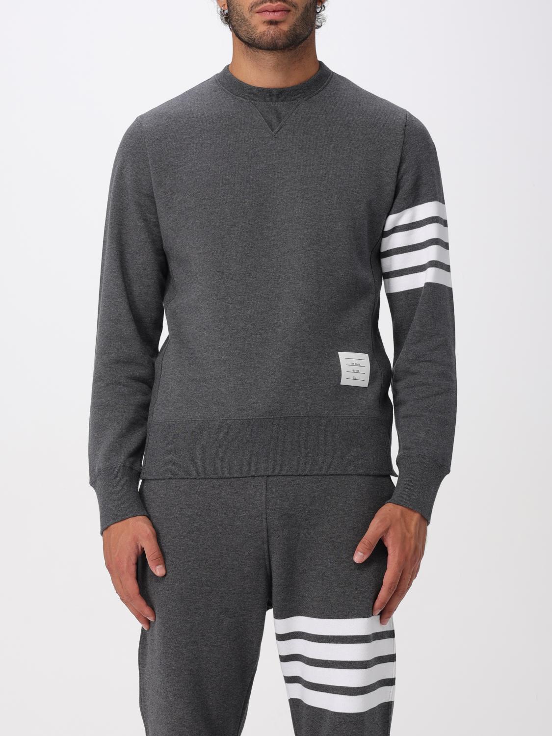 Thom Browne Gray Wool Fleece Oversized V Neck Cardigan In Gray
