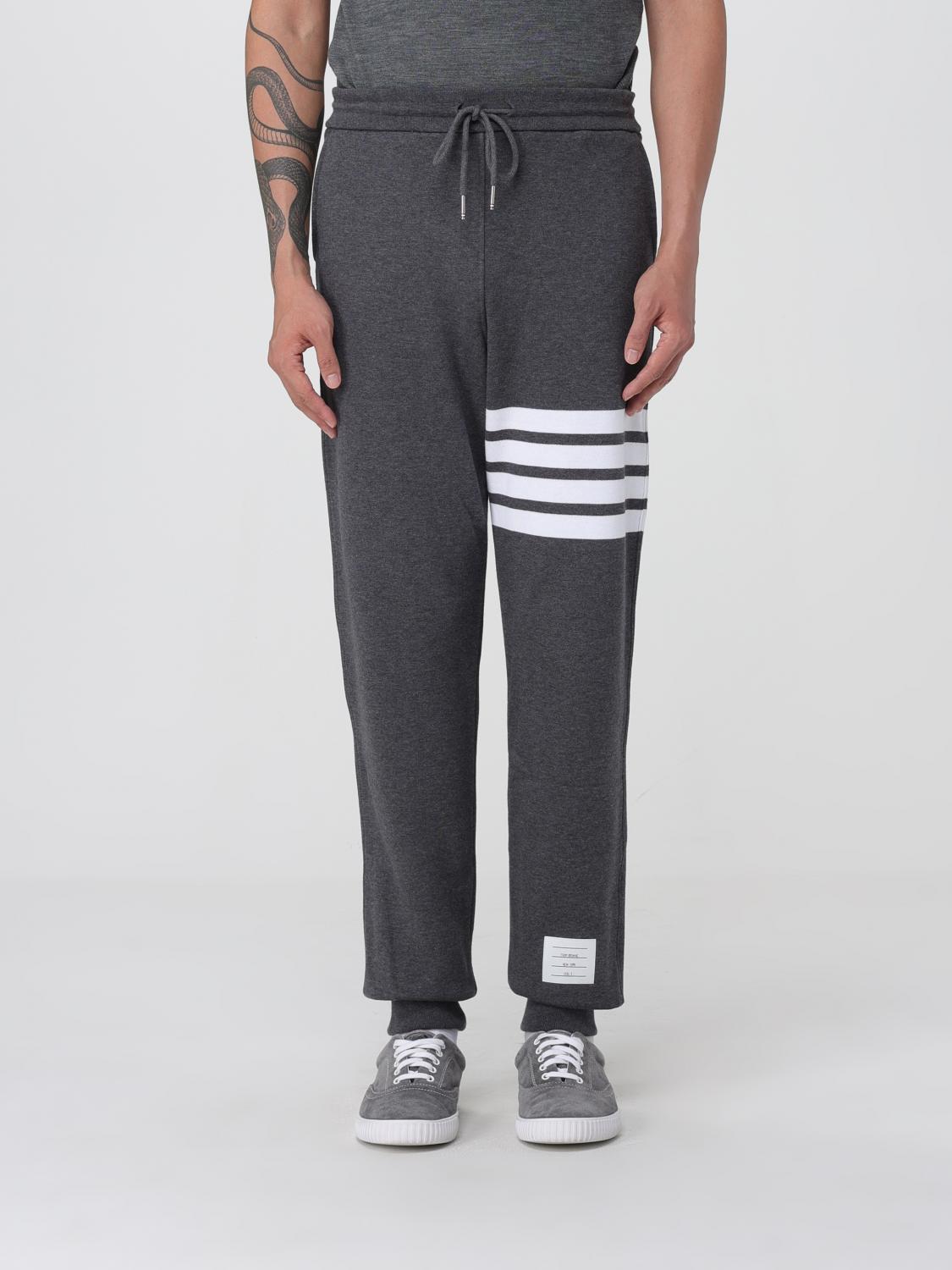 Thom Browne Tonal 4-bar Loopback Track Pants In Gray