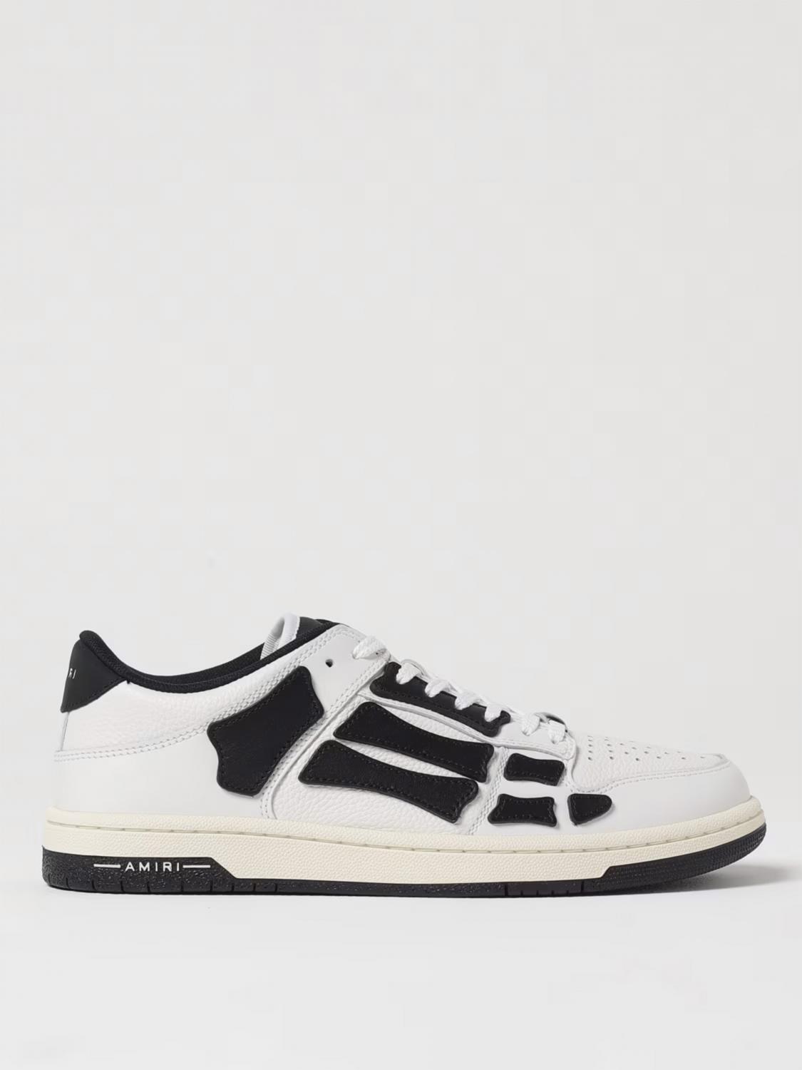 Amiri Tow-tone Leather Skel Sneakers In White