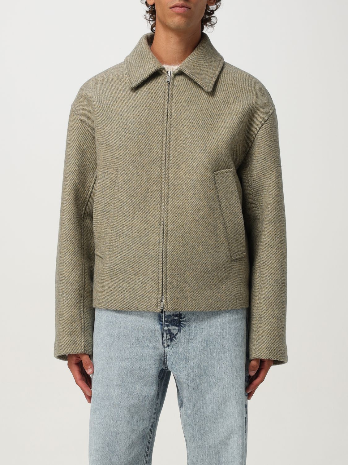 Jil Sander Wool Gabardine Padded Blouson In Green
