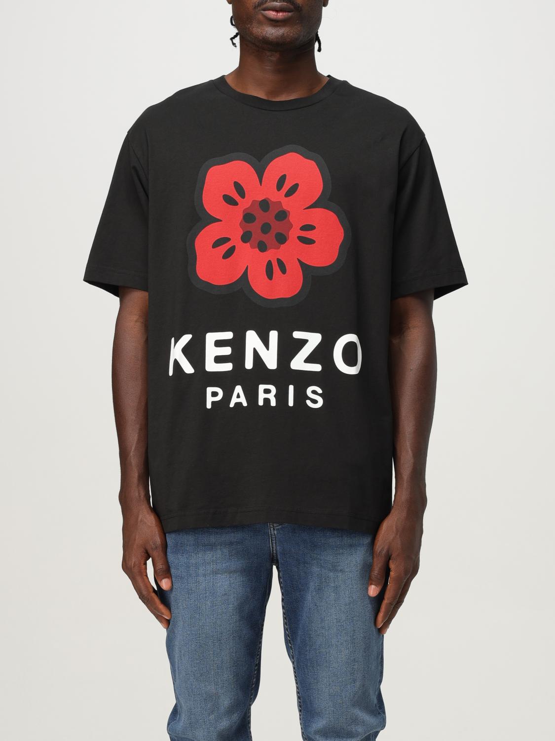 Kenzo Tshirt Con Stampa Boke Flower In Black