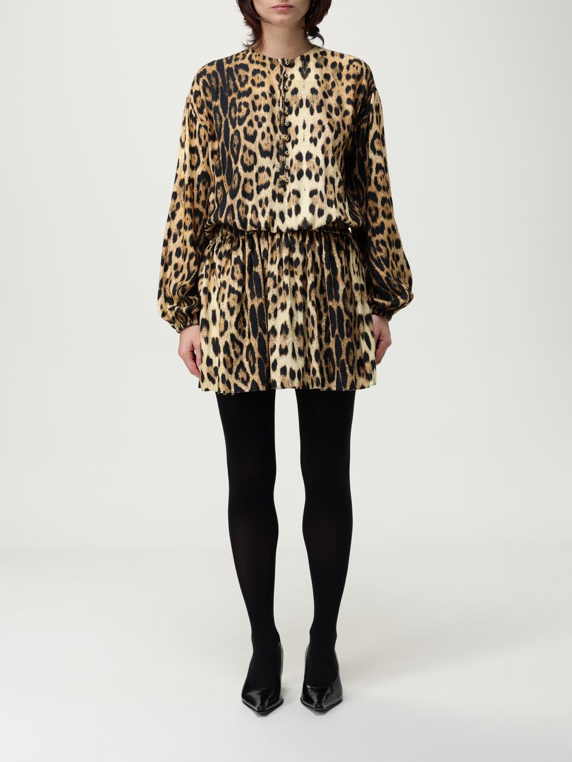 Roberto Cavalli Knee Length Dress Leopard Print In Brown
