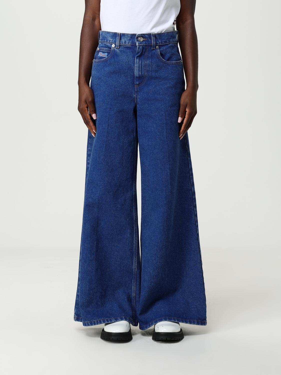 Marni Wide-leg Denim Pants With High Waist In Blue