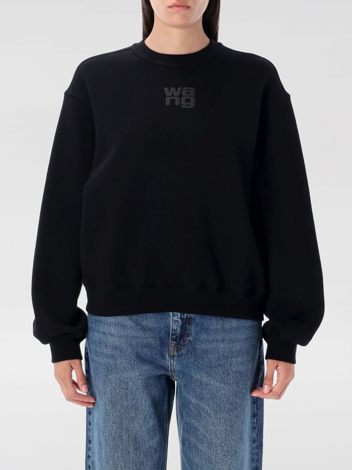 Alexander Wang T T By Alexander Wang Puff Logo Sweatshirt In Black