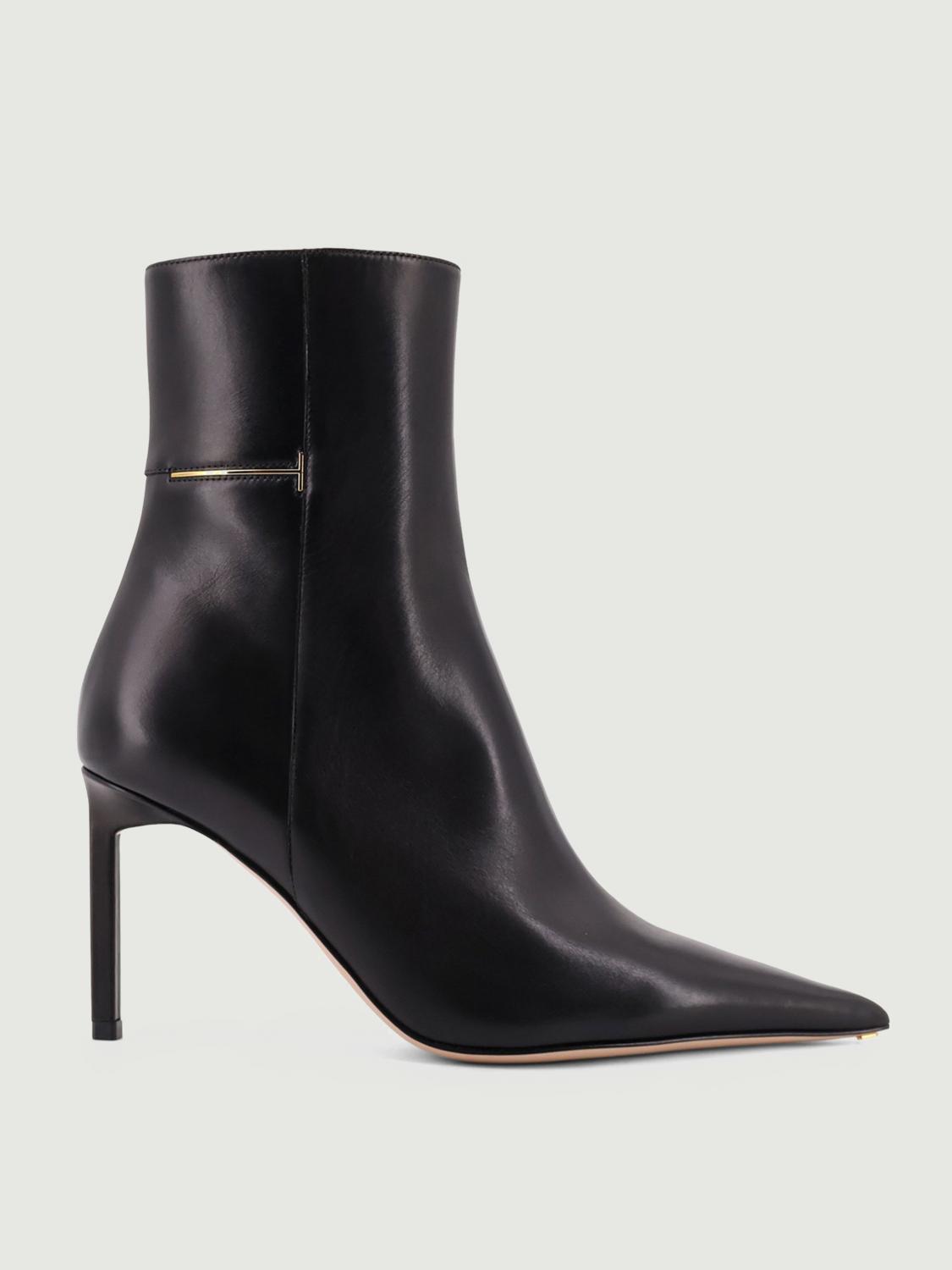 Tom Ford Julianne T Detail Soft Calf Leather Booties In Brown