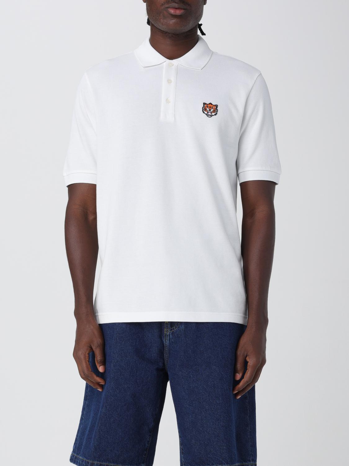 Kenzo White Cotton T-shirt With Embroidered Tiger Logo In White