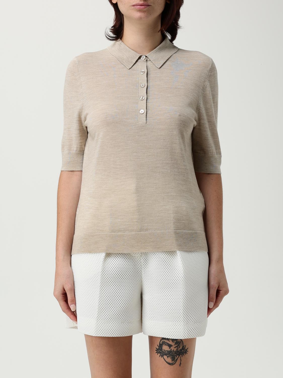 Hugo Boss Polo Shirt Boss Woman Color Beige In Gray
