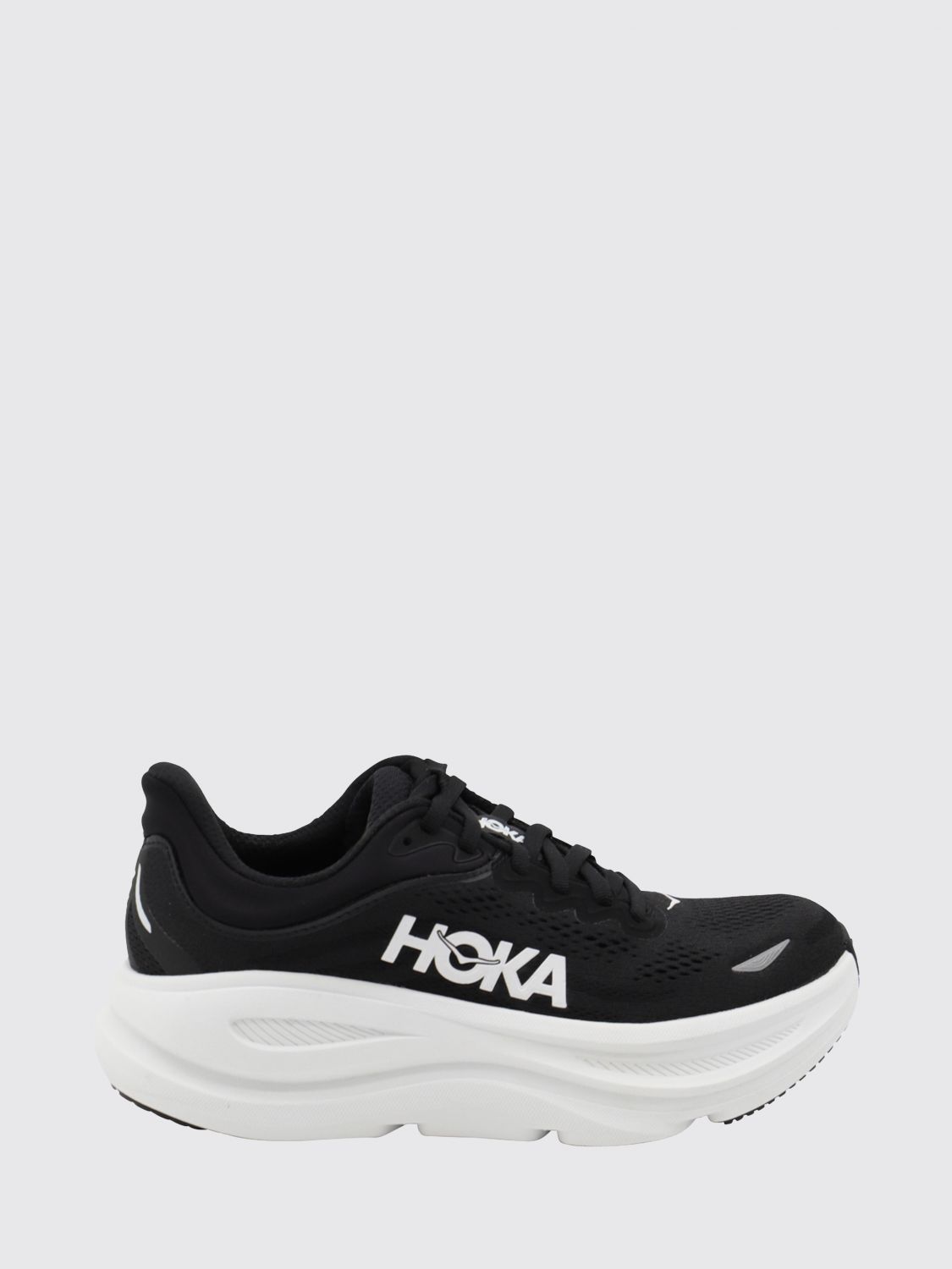 Hoka Black And White Bondi 9 Sneakers In Black