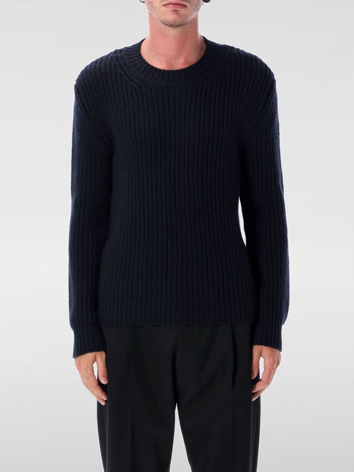 Tom Ford Mens Light Grey Crewneck Knitted Wool Cashmere Blend Jumper In Gray