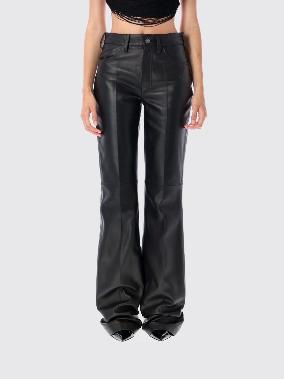 Attico The  Leather Pant In Black