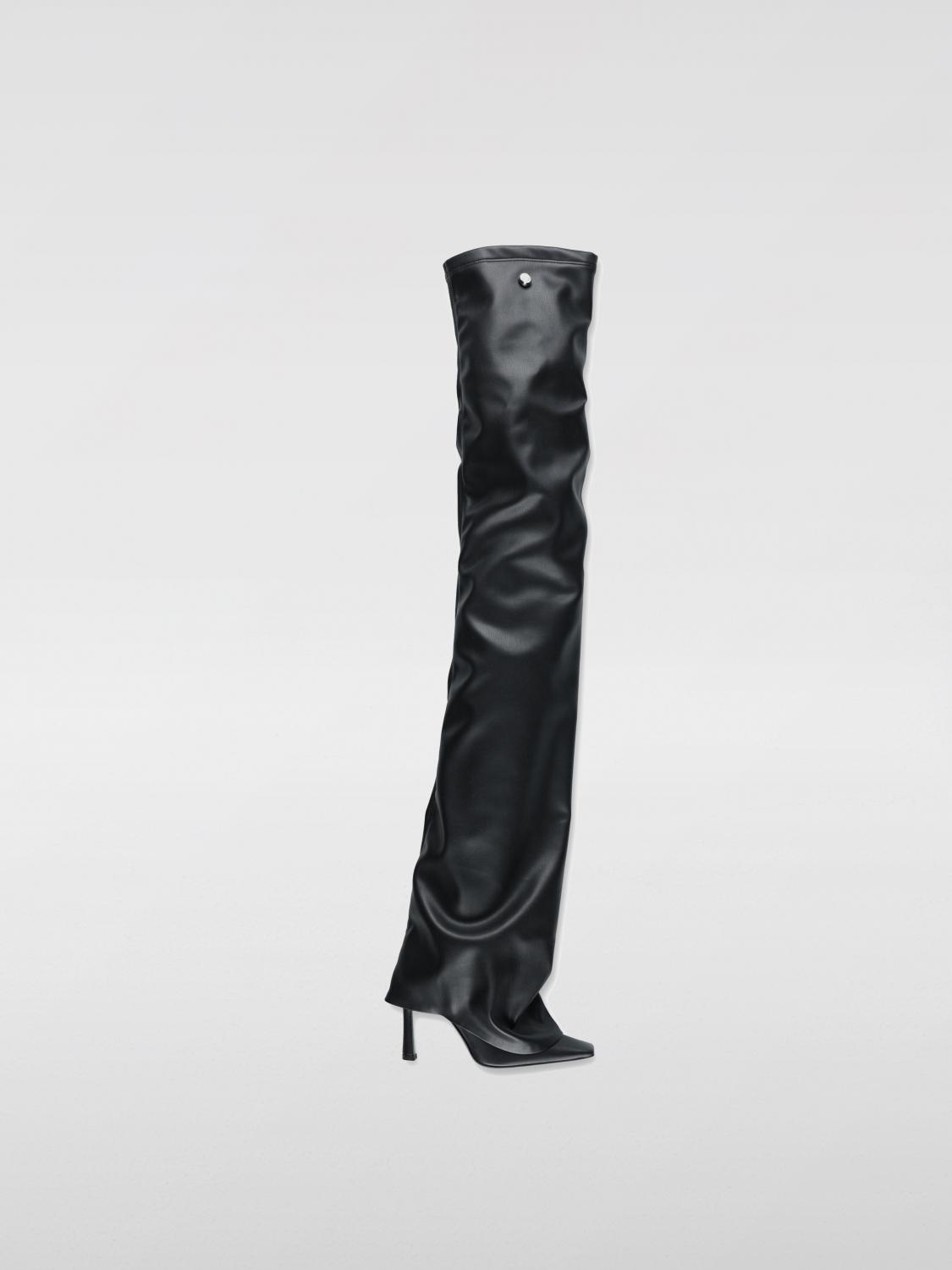 Attico Black "robin Otk" Thigh-high Boots In Black