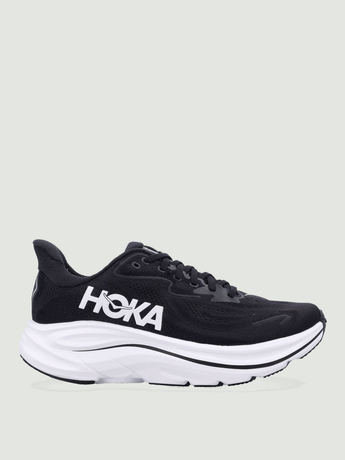 Hoka Clifton 10 Rubber-trimmed Jacquard Running Sneakers In Black